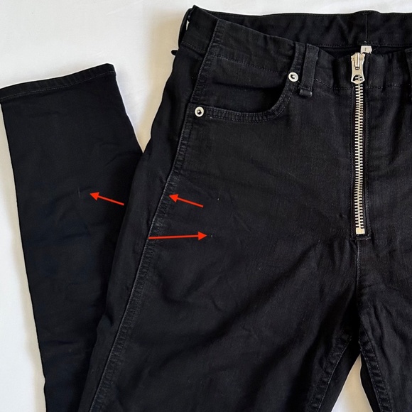 Rag & Bone Nina High-Rise Ankle Skinny Womens Sz 27 Jeans Black Exposed Zipper - Picture 13 of 13